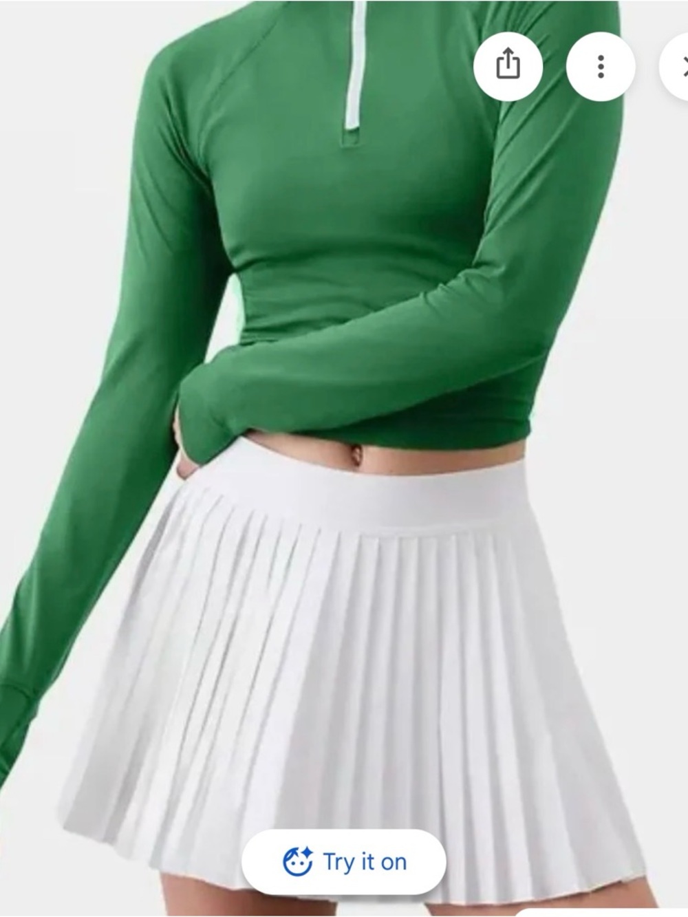 NWT White Athleta Match Point Pleated Women’s Skirt Size S